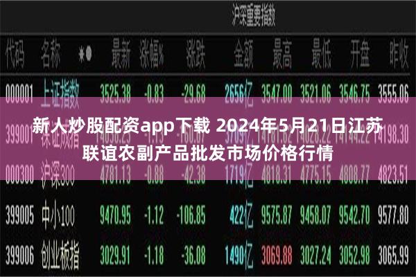 新人炒股配资app下载 2024年5月21日江苏联谊农副产品批发市场价格行情